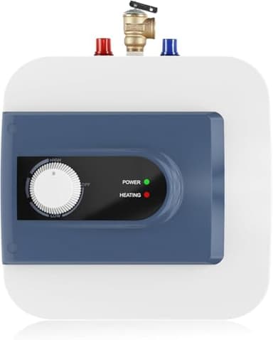 Electric Mini Tank Water Heater, 4Gallon Under Sink On Demand Hot Water Heater, Wall or Floor Mounted, 1500W Point of Use Instant Hot Water for RV Kitchen Bathroom Restaurant