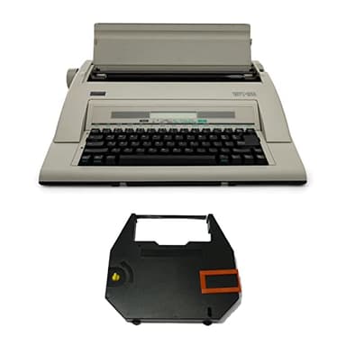 Nakajima WPT-160 Electronic Portable Typewriter with Correct Film Ribbon (2 Items)