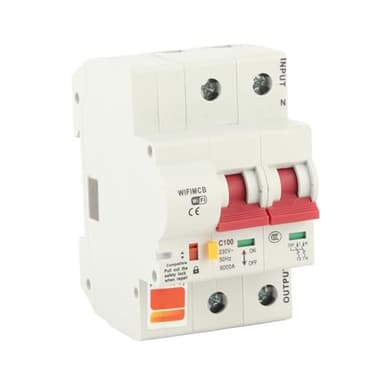 Smart WiFi Circuit Breaker Miniature Circuit Breaker AC220V PA66-DSM Flame Retardant Shell APP Remote Control Remote Tuya APP Control (2P 100A)