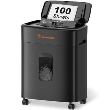 Bonsaii 100 Sheets Auto Feed Paper Shredder, Up to 30 Minutes Shredders for Home Office Use, Micro-Cut Heavy Duty Shredder / 4.2 Gallons/Security Level P-4 (C231-D)