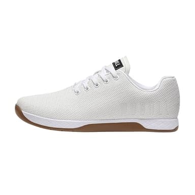 NOBULL Women's Outwork Shoe | Weightlifting & Powerlifting Athletic Shoes, Flat & Stable Support, Carbon Rubber Grip Sole, White Gum,8.5