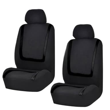 LAINLOY 2 Pack Car Seat Covers, Breathable Seat Protectors, Anti-Slip Driver Seat Cover, Comfortable Front Seat Cover Set Universal Fit for Truck, SUV, Sedan, Airbag Compatible (Black)