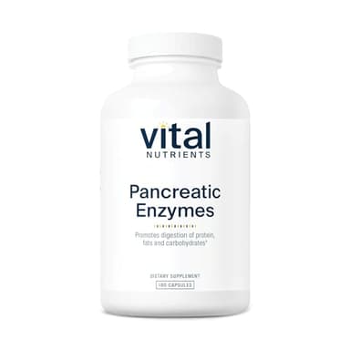 Vital Nutrients Pancreatic Enzymes 1000mg (Full Strength) - Pancreatin Digestion Supplement with Protease, Amylase & Lipase - Digestive Enzymes - Gluten, Dairy, and Soy Free - 180 Capsules