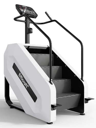EFFICRAFT Stairmaster Machine with LED Screen, Commercial Grade Stair Climber, 15 Speed Levels Stair Master for Exercise at Home, 15-164 Steps/Min, White Iron Shell