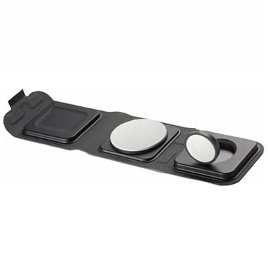 MOPHIE 3 in 1 Travel Charger - Portable Magnetic Wireless Charging Hub - Fast Wireless Charging Pad for iPhone 16/15/14/13/12, Apple Watch, AirPods Pro 3rd Gen (Renewed)