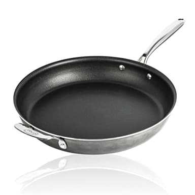 Granitestone 14” Frying Pan with Lid, Large Non stick Frying Pan for Cooking, Frying Pan Nonstick, Ultra Durable Mineral and Diamond Coating, Family Sized Open Skillet, Oven and Dishwasher Safe, Black