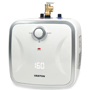 4 Gallon Hot Water Heater Electric - Compact Under Sink Portable Mini Small Tank Hot Water with LED Display for RV Camper Kitchen Food Truck, 110V/120 volt, 1440W, Wall or Floor Mounted