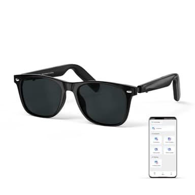 AI Glasses for Men & Women, Smart Glasses Powered by ChatGPT, AI Real-time Translation with 145 languages, 11H Music Play, Bluetooth Sunglasses with Polarized Lens, UV Protection for Daily Use, Travel