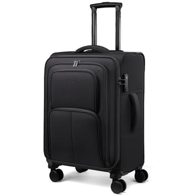 LOVEVOOK Medium Checked Luggage, 24 Inch Softside Suitcases with Spinner Wheels, Lightweight Suitcase with TSA Lock for Women Men, Large Luggage for Travel Business Trip