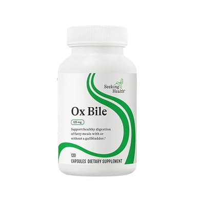 Seeking Health Ox Bile 125 - Digestive Enzyme & Gallbladder Support Supplement - Vegetarian Capsule with Digestive Enzymes - 120 Capsules