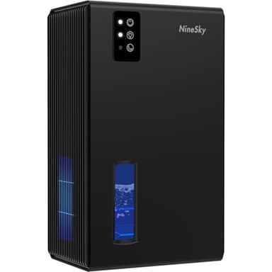 NineSky Dehumidifiers for Home, 95 OZ Water Tank, (1000 sq.ft) Dehumidifiers for Bathroom Bedroom Basement with Auto Shut Off,7 Colors LED Light(Black)