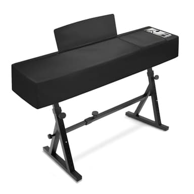 Explore Land 88 Keys Digital Piano Dust Cover with Music Stand Opening and Pockets - Waterproof Leatherette Electronic Keyboard Cover Fits for Most Piano(Black)