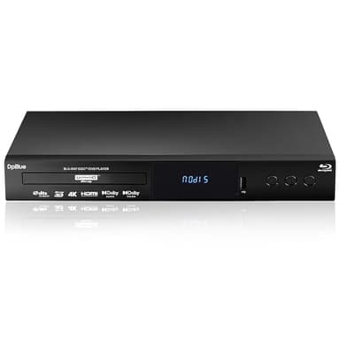 DpBlue 4K UHD Blu-ray Player for TV Projector Support Region A Blu Ray 3D 4K Discs All Regions DVDs Twin HDMI Output HDR10 Dolby Vision Dolby Atmos 4K Ultra HD Blu ray DVD Player BT.2020 Color Gamut