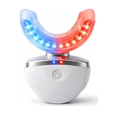 Gum Light Red & Blue Light Therapy for Gums, Suitable for Toothache Relief, Bleeding Gums, Whitens Teeth with Blue Setting - with Storage Case and Gel Pen Included
