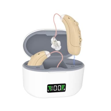 Rechargeable Hearing Aids for Seniors / OTC Hearing Aids for People with Hearing Loss – Featuring Sound Quality Restoration, Intelligent Noise Reduction, 80h Standby, One-Button Operation, Comfortable Wearing