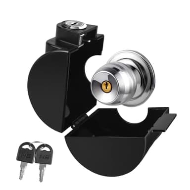 PKLIYH Child Proof Door Knob Cover Lock for Dementia Elderly Safety - Universal ABS Plastic Lock-Out Device for Bedroom, Bathroom, Gas Valve & Outdoor Faucets (Fits Most Circular Knobs)-1 Pack