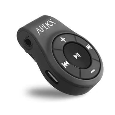 APEKX Clip Bluetooth Audio Adapter for Headphones, Headset, Speaker, Wireless Receiver with MIC for Hands-Released Call and Music