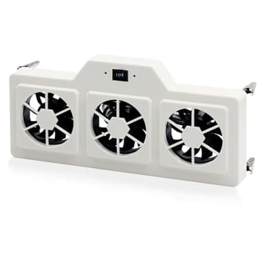 12V RV Refrigerator Cooling Fan RV Fridge Evaporator Fin Fan with Three 2.5" Powered Fans, Adjustable Speed, Prevents Ice, Optional Remote Control, High Airflow, Quiet Operation