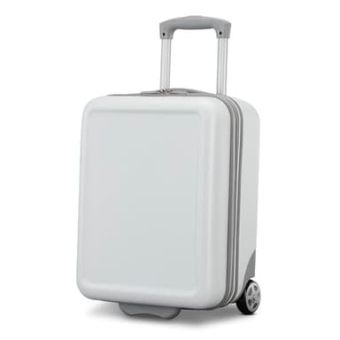 American Tourister Fathead Underseater Carry-On Luggage - Airline Approved - Customize with Favorite Sports or Character Decal - Durable ABS Hardshell - RightHeight™ Adjustable Handle - White
