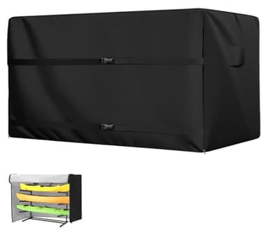 Kayak Rack Cover, 12.1'L x 2.6'W x 4.6'H, Storage Cover for 2-4 Levels 10-12ft Kayaks Rack, Freestanding Stand Cover Outdoor, for Stand of Kayaks, Canoes, SUPs, Paddleboards & Surfboards
