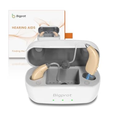 Rechargeable Hearing Aids for Seniors, OTC Hearing Aids with Digital Chips, Smart Noise Reduction, Comfortable and Invisible Wearing, Drying Function, 120H Case Capacity, 4 Scene Modes