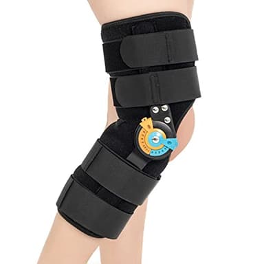 GHORTHOUD Hinged ROM Knee Braces Adjustable Knee Immobilizer Support for Knee Pain ACL MCL PCL Arthritis Meniscus Tear for Men and Women (XL)