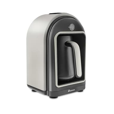 KARACA Hatır Turkish Coffee Maker, 5 Cups Electric Turkish Coffee Machine with Ember Mode, Automatic Temperature Control, Overflow Protection, Audible & Visual Alerts, Cream