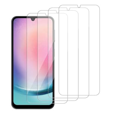 iCsapr 4 Pack Glass Screen Protector Compatible for Samsung Galaxy A24 / A24 5G / SM-A245F [9H Hardness]-HD Screen Tempered Glass, Scratch Resistant,Easy Install [Case Friendly]