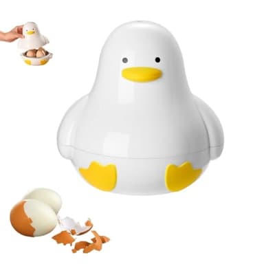 Microwave Egg Boiler Duck Shape 4 Egg Capacity Microwave Egg Cooker for Hard Boiled Eggs Egg Maker Under 9 minutes Medium and Hard Boiled Egg Cooker Rapid Egg Boiler Microwavable Egg Poacher
