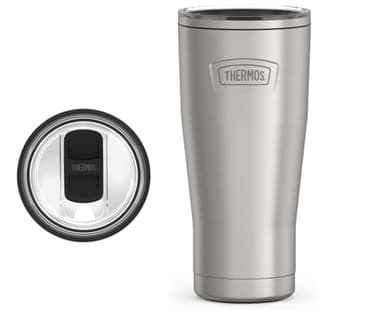 THERMOS ICON SERIES, Stainless Steel Cold Tumbler with Slide Lock, 24 Ounce, Matte Stainless Steel
