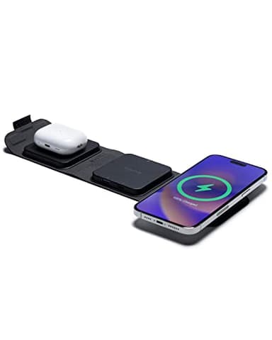 mophie Wireless 3 in 1 Travel Magnetic Wireless Charging Station, Multiple Devices, Compatible with Apple iPhones, Google, Samsung Devices, AirPods, BYO Watch Charger. (Watch Charger not Included)
