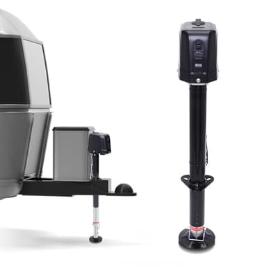 POLESTAR Electric Trailer Jack 3500lbs, Power A-Frame Electric Tongue Jack for Lifting RV Travel Utility Trailer Camper, Trailer Jack with 4.5" Drop Leg & LED Light & Manual Crank, 9-27" Lift