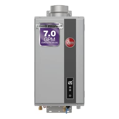 Rheem RTG-70DVLP-3 High Efficiency Non-Condensing Indoor Tankless Liquid Propane Water Heater 7.0 GPM, 160,000 BTUs