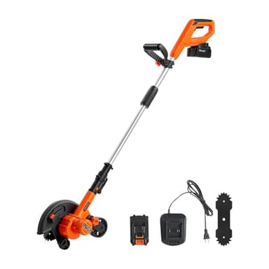 VEVOR Lawn Edger, 8.8 inch Blade, 20V Battery Powered Cordless Edger Lawn Tool, with 3-Position Blade Depth, 4000 mAh Battery and Charger Included, for Lawns, Driveways, Yards, and Sidewalk Edges