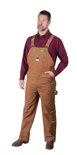 Liberty Men's Duck Bib Overalls, Pecan, 36W x 32L US