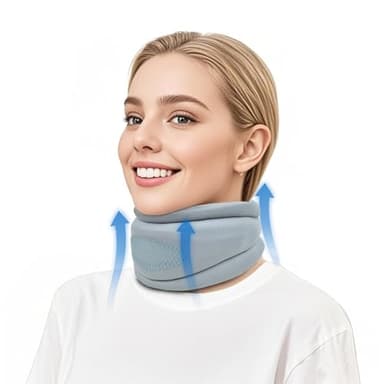 KGAUT Neck Brace Cervical Collar, Neck Support Brace for Sleeping, EVA composite Soft Memory Foam Padding Relieves Cervical Spine Pressure, Sleeping Upright, Snoozing, Sleep Apnea (Enhanced-Grey)