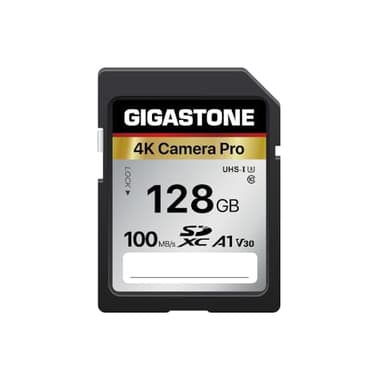 【5-Years Data Recovery】 GIGASTONE 128GB SD Card, 4K Camera Pro, A1 V30 SDXC Memory Card 4K UHD Video Compatible with Canon Digital Camera, with 1 Mini Case