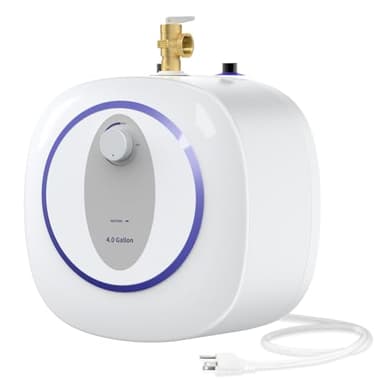 SHIWAKOTO 4 Gallon Under Sink Water Heater, 120V 1440W Small Hot Water Heater, On-Demand Hot Water for RV, Kitchen and Bathroom (Floor/Wall Mounted)