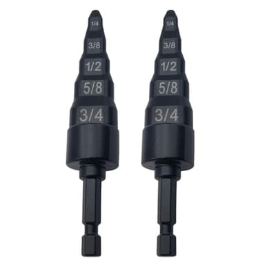 SeonFook 2PCS Copper Tube Flaring Tool for Air Conditioner Repairing Swaging Tool 1/4-inch Hex Shank Copper Pipe Expander Drill Bit Set with 1/4, 3/8, 1/2, 5/8, 3/4 for Impact Drill and Power Drill