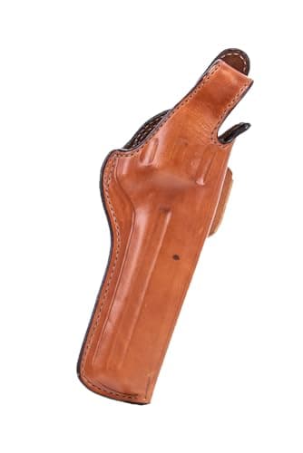 Bianchi Model 5BHL Thumbsnap Suede Lined Belt Gun Holster - Revolver, Tan,Fits COLT Python 6IN, Left Hand