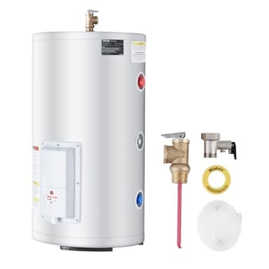 VEVOR Electric Water Heater, 18 Gallon Tank Instant Hot Water Heater, 1.6Kw Tankless Water Heater w/LED Display,Knob Control, IPX4 Waterproof Side Connection On Demand Heaters for Shower, Bath