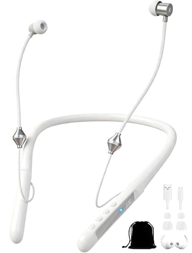 Air Tube Headphones Emf Free Earbuds,Anti Emf Headphones with LED Display,3D Sound Airtube Earphones for Protection,28 Hour Playtime,Non Radiation Air Tube Earbud with Mic and Control,8mm Bass Drivers