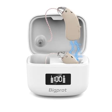 Bigprot OTC Hearing Aids for Seniors, 2026 Rechargeable Digital Sound Amplifier with Noise Cancelling for Adults, Lightweight Beginner-Friendly Hearing Aids for People Hard of Hearing (White)