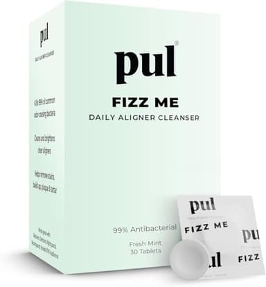PUL Retainer Cleaner Tablets - Aligner Cleaner for Invisalign and Clear Aligners, Daily Retainer Cleaning Tablets and Denture Cleaner Tablets - Removes Odor, Stains and Plaque - 30 Day Supply
