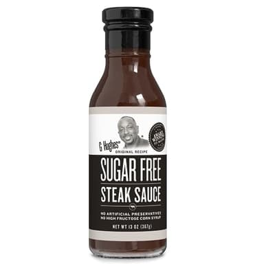 G Hughes Sugar Free Steak Sauce, Sugar Free BBQ Sauces, Gluten Free BBQ Sauces, No Preservatives, No Added Sugar - 13 Oz (1-Pack)