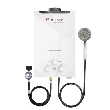 14L Tankless Water Heater Propane with Digital Display, 3.66 GPM Portable Instant Hot Water Heater with Overheating Protection, 85,300 BTU RV Tankless Water Heaters for Indoor and Camping