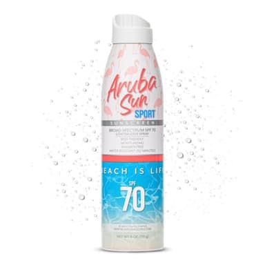 Aruba Sun SPF 70 Sunscreen Spray 6oz - Reef Act Compliant no 67 Octinoxate & Oxybenzone Free - Sun Screen Broad Spectrum UVA/UVB - Sunscreen Waterproof and Non-Greasy