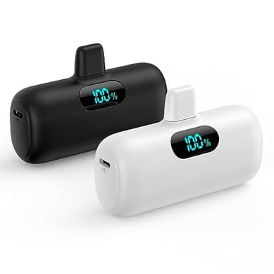 [2 Pack]Small Portable Charger for iPhone,Upgraded 5000mAh PD Fast Charging Power Bank,Cute Mini Portable Phone Charger Battery Pack Compatible with iPhone 14/14 Pro Max/13/13 Pro/12 Pro/11/XR/X/8 etc