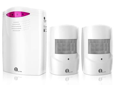 Driveway Alarm Wireless Outside, 1 BY ONE Motion Sensor Alarm 1000ft/300m Range Extra Loud Chimes Security Alarm System with 1 Receiver 2 Weatherproof Infrared Sensors Protect Indoor/Outdoor Property