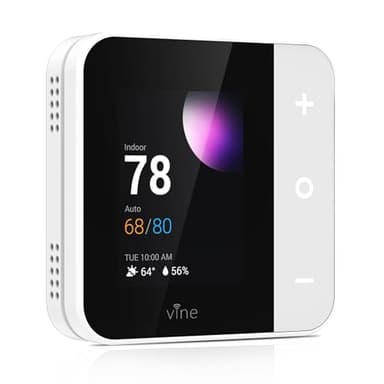 Vine Thermostat for Home with Touchscreen Color Display, WiFi Smart Thermostat Compatible with Alexa and Google Assistant, 7day/8period Programmable, Energy Saving, C-Wire Required, Screen Size 2.8"